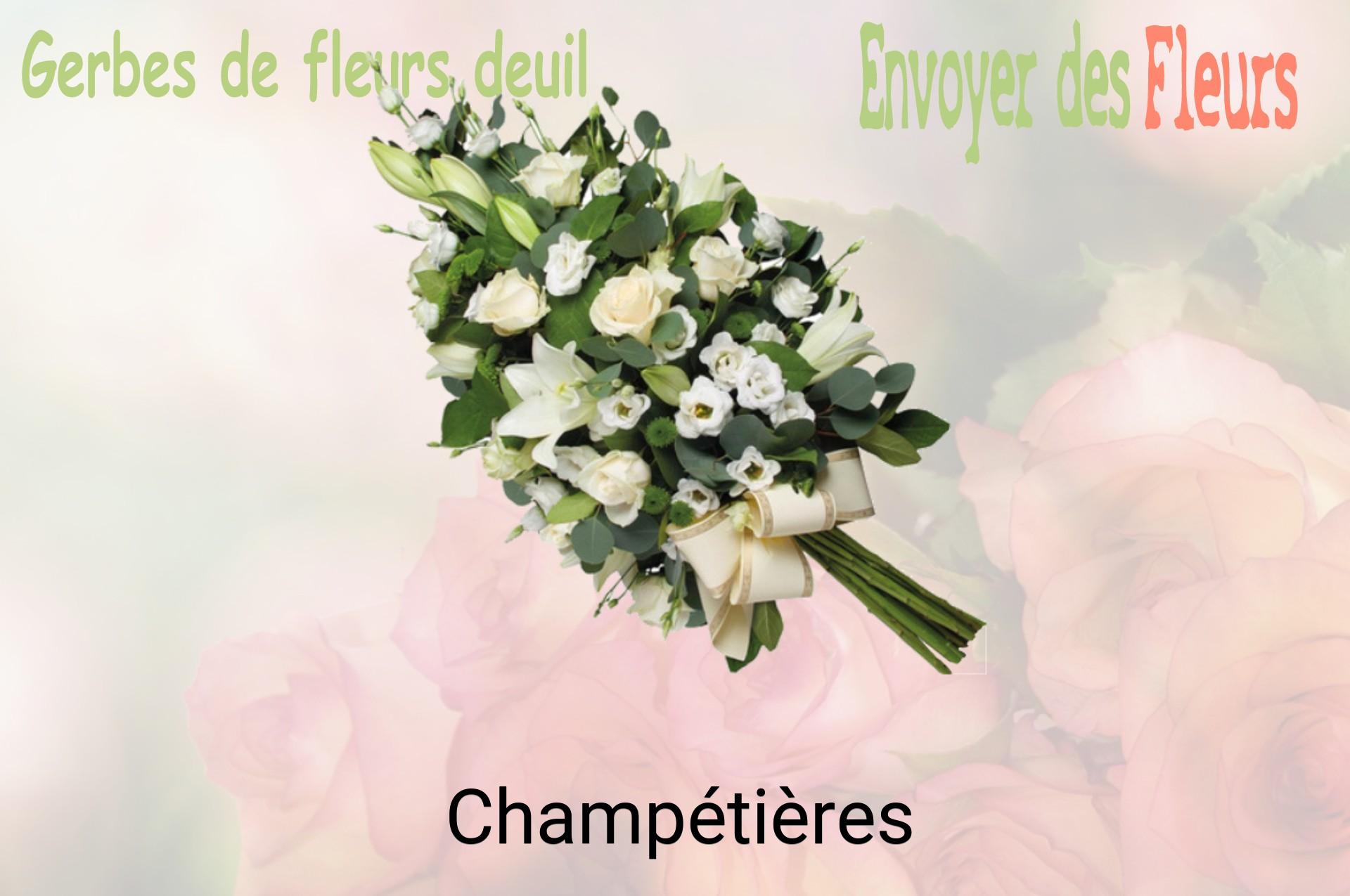 Gerbe de fleurs de deuil livrée à Champétières